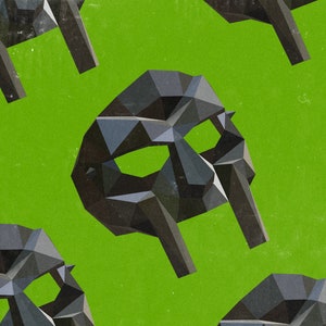 Template MF Doom Mask PaperCraft Template, Instant Pdf Download, 3D Low Poly ,DIY Printable MF Doom Mask
