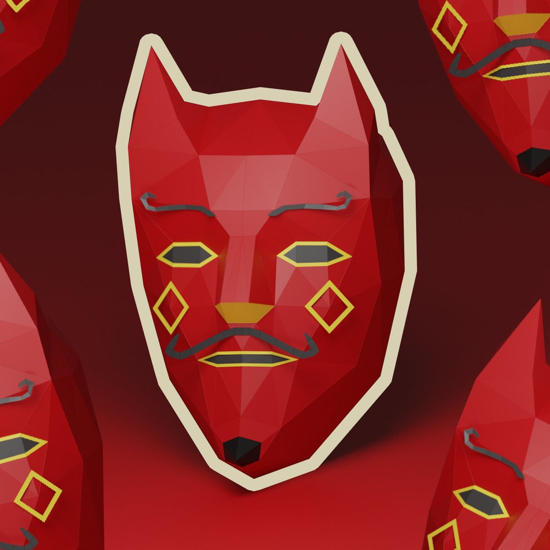 Template Devil Mask Lowpoly by Icosferastudio Paper Craft Template ...