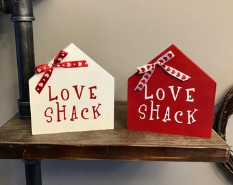 Love Shack Valentine’s Day Wooden House Sign