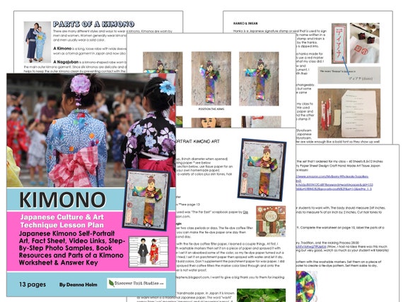 japanese kimono self portrait art tutorial etsy