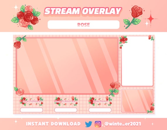 Cute Kawaii Overlay Screen - Pink