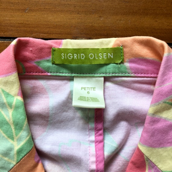 Vintage y2k Sigrid Olsen Bright Floral Blazer Wom… - image 3