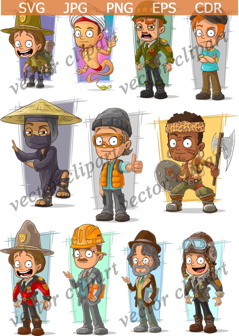 Cartoon Character SVG, Cartoon Clipart, Cartoon Svg Bundle, Cartoon