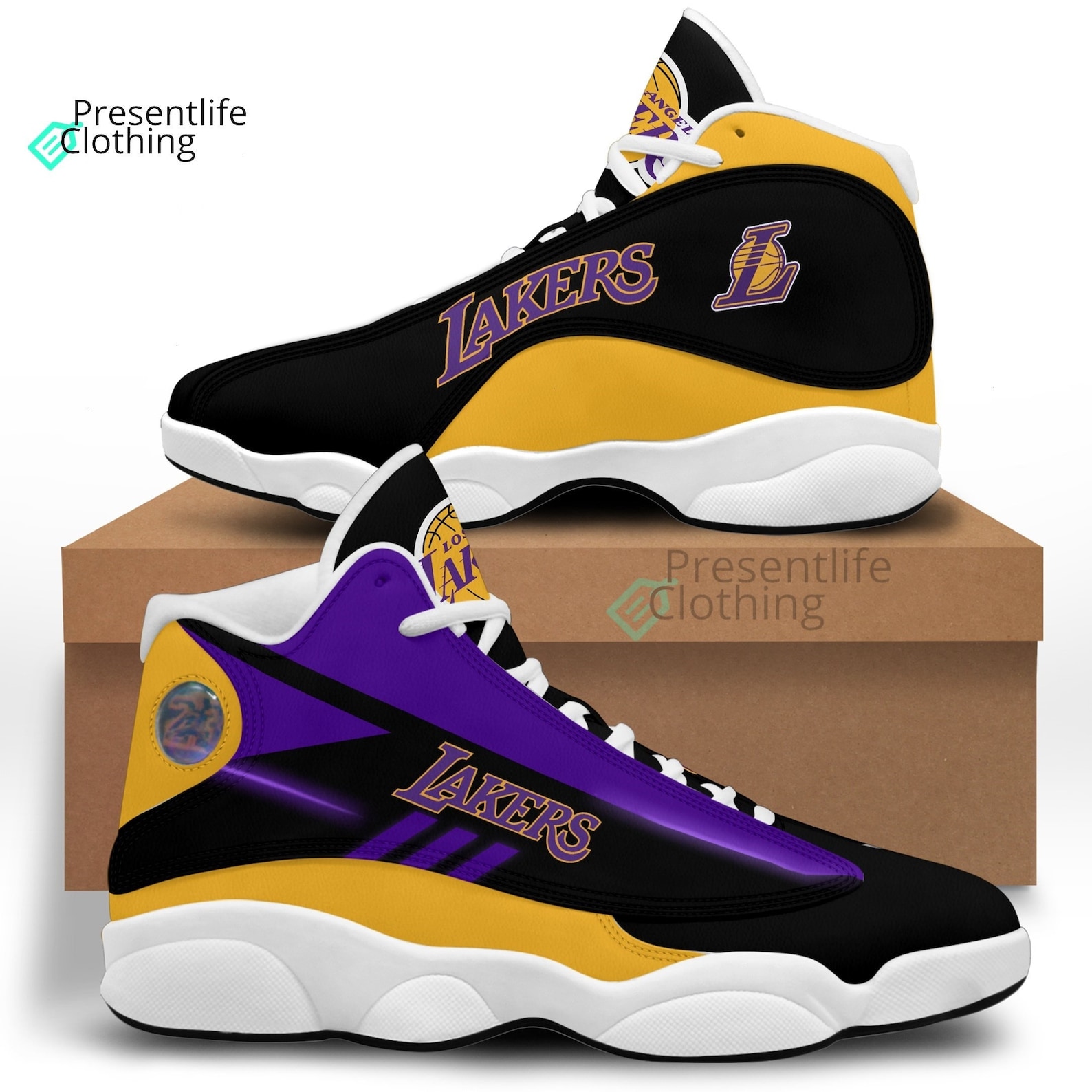 Los Angeles Lakers Air JD13 Sneakers Fan Gift For Basketball | Etsy