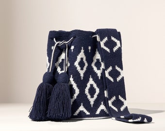 Fair Trade Handwoven Wayuu Mochila – Ethically-Sourced Crochet Crossbody Bag from Colombia