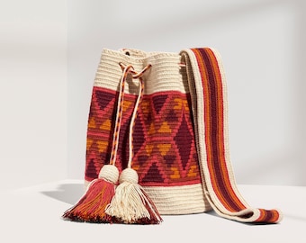 Fair Trade Handwoven Wayuu Mochila – Ethically-Sourced Crochet Crossbody Bag from Colombia
