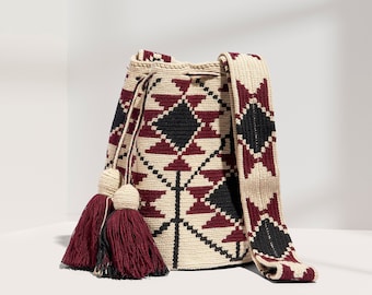 Fair Trade Handwoven Wayuu Mochila – Ethically-Sourced Crochet Crossbody Bag from Colombia
