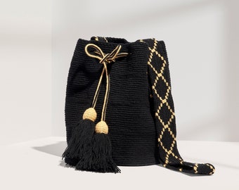 Fair Trade Handwoven Wayuu Mochila — Ethically-Sourced Crochet Crossbody Bag from Colombia