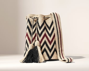 Fair Trade Handwoven Wayuu Mochila – Ethically-Sourced Crochet Crossbody Bag from Colombia