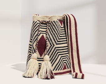 Fair Trade Handwoven Wayuu Mochila – Ethically-Sourced Crochet Crossbody Bag from Colombia
