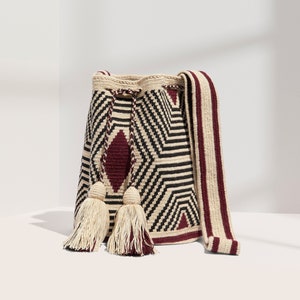 Fair Trade Wayúu Mochila from Colombia | Crossbody Shoulder Bag | 100% Handwoven Crochet Bag | Ethical Fashion