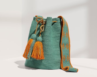 Fair Trade Handwoven Wayuu Mochila – Ethically-Sourced Crochet Crossbody Bag from Colombia