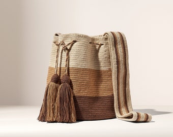 Fair Trade Handwoven Wayuu Mochila – Ethically-Sourced Crochet Crossbody Bag from Colombia