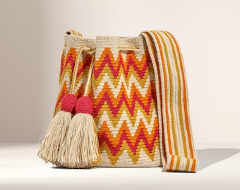 Fair Trade Handwoven Wayuu Mochila – Ethically-Sourced Crochet Crossbody Bag from Colombia
