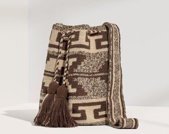 Fair Trade Handwoven Wayuu Mochila – Ethically-Sourced Crochet Crossbody Bag from Colombia