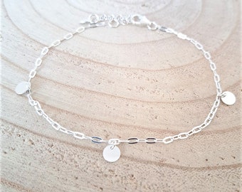 925 silver chain and medal ankle bracelet