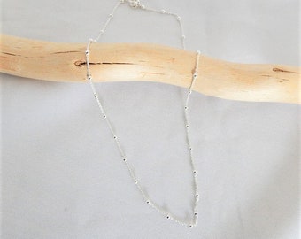 925 silver fine beaded chain necklace or long necklace