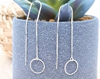 Hanging earrings silver chain 925