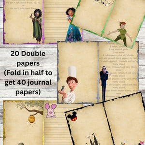Puede incluir: Un conjunto de 20 hojas de diario de doble cara, con varios personajes y escenas de Disney. Las p&aacute;ginas tienen un aspecto vintage, con bordes decorativos e ilustraciones de personajes como Winnie the Pooh, Peter Pan y otros.