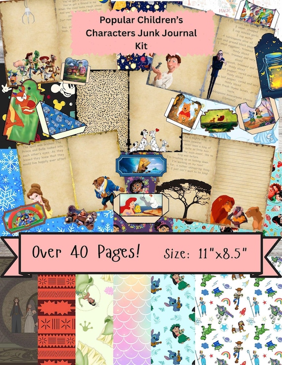 Children's Characters Junk Journal Kit: Mega Ephemera Pack (PDF Download, 40+ Pages!)