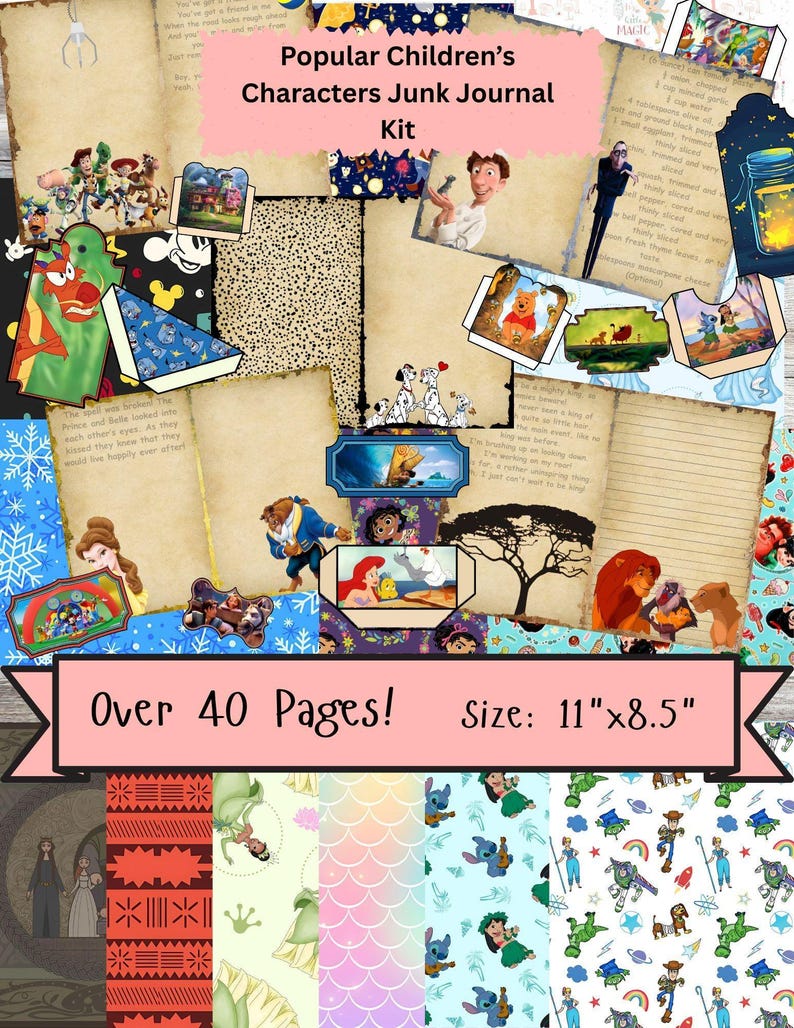 Puede incluir: Un kit de diario basura con personajes infantiles populares. El kit incluye m&aacute;s de 40 p&aacute;ginas con varios dise&ntilde;os, incluidas im&aacute;genes de personajes de Disney. El tama&ntilde;o de las p&aacute;ginas es de 28 cm x 22 cm.