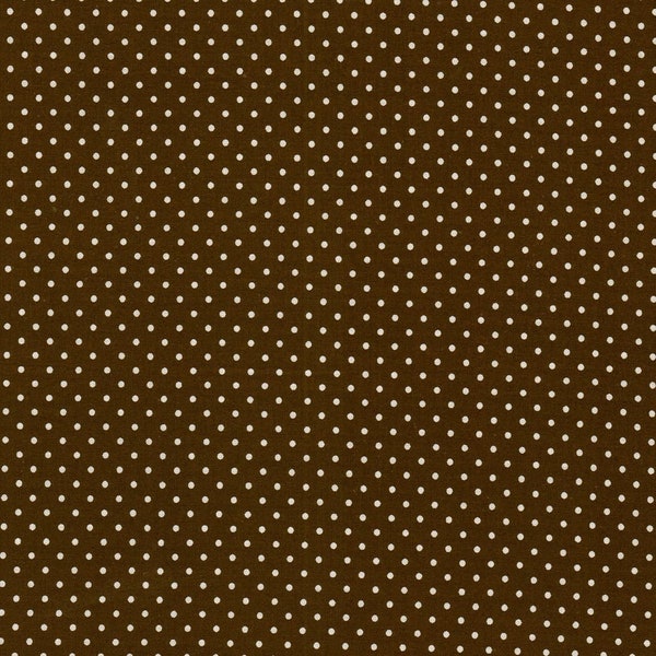 Cotton fabric brown with small white dots by Swafing Dots