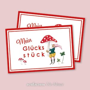 Patch Etikett Glückspilz von acufactum von Silke Leffler neu Schmuck Aufnäher Glück