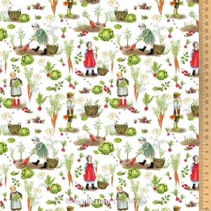 Fabric acufactum harvest time by Daniela Drescher cotton cotton fabric sold by the meter children's fabric garden vegetables new