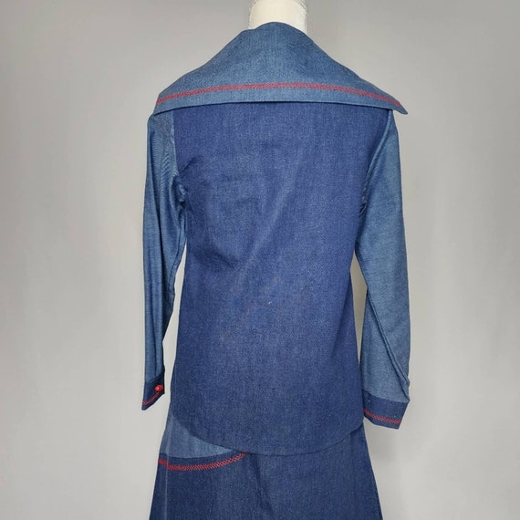 Vintage 70's Denim Jacket & Maxi Skirt Small Medi… - image 6