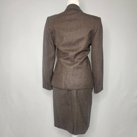 Vintage Worsted Wool Brown 2 Piece Skirt Suit Jac… - image 3