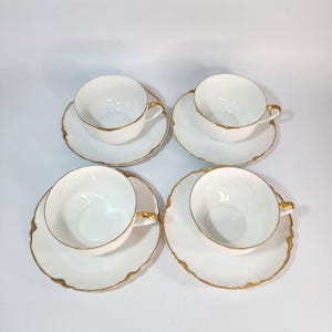 K A Krautheim Gold Edge China Porcelain Teacups & Saucers Damaged Selb Bavaria