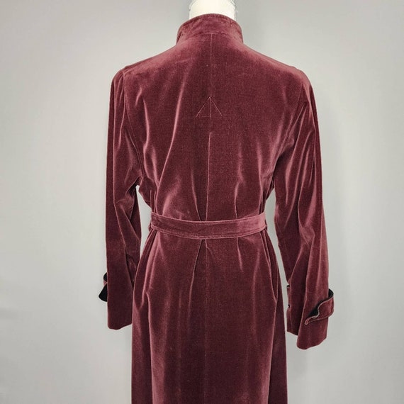 Vintage Burgundy Velvet Long Dress Coat Voyager W… - image 4