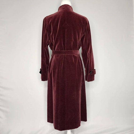 Vintage Burgundy Velvet Long Dress Coat Voyager W… - image 3