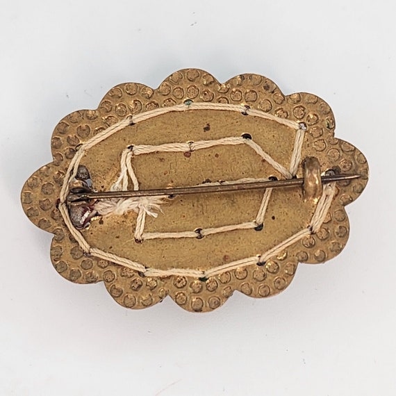 Vintage Miriam Haskell Unsigned Bead Flower Brooc… - image 4