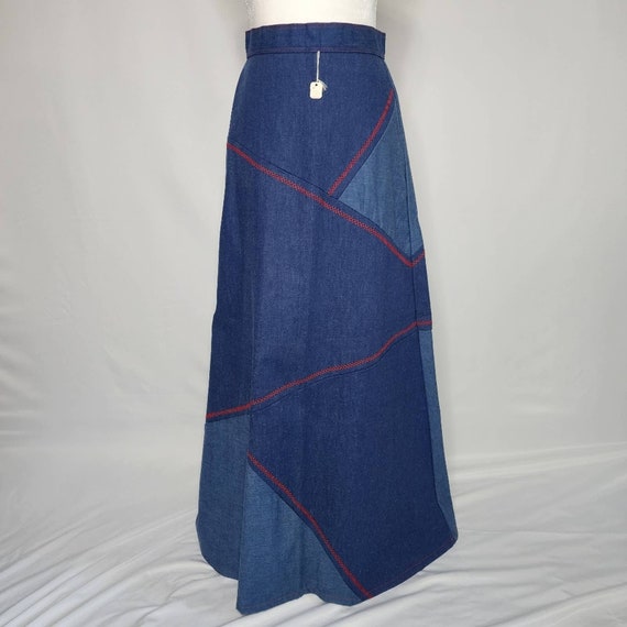 Vintage 70's Denim Jacket & Maxi Skirt Small Medi… - image 9