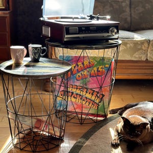Record Player Stand with Vinyl Record Storage, Vinyl Storage Record Player Table, Record Holder, Table for Record Player, Handmade Furniture