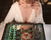 Luxury Malachite Large Resin Chess Set: Black Wood ChessBox with Storage