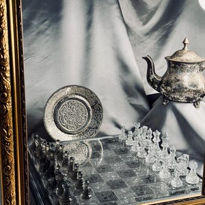 Handmade Resin Chess, Epoxy Chess Pieces and Chess Board set, Custom Unique Chess Sets, Custom Resin Chessboard, Transparent Epoxy Chess Set