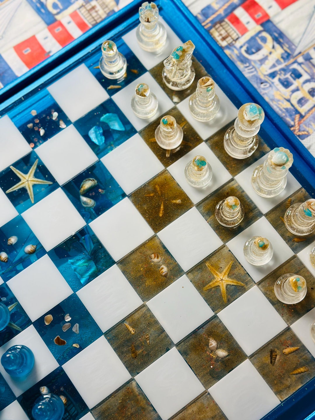 Epoxy Resin Chess Set: Ocean Style Starfish Chess Pieces - Etsy