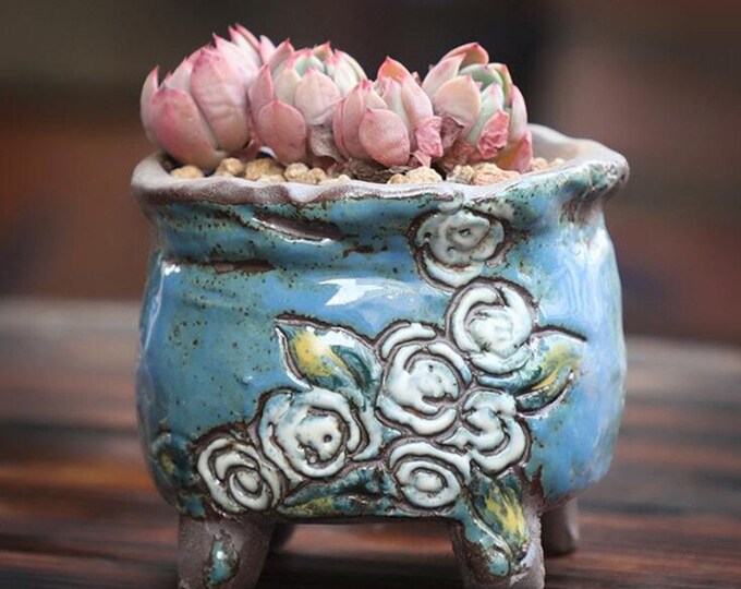 2.5 Hand Crafted Ceramic Mini Pots With Drainage for Succulents/cacti