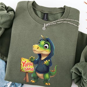Yappa Saurus Dinosaur Sweatshirt, Funny Dino Lover Gift, Cozy Animal Graphic Jumper, Unisex Crewneck Pullover