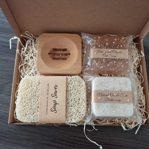 Eco-friendly Soap Starter Set - Handmade Soaps for Sensitive skin - Soap Saver - Soap Lift - Soap Bag - Soap Dish - Perfect Gift set