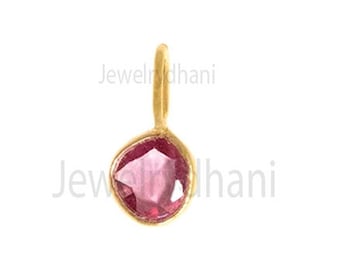 Natural Pink Sapphire Pendant Necklace Solid 14K Yellow Gold Sapphire Pendant Minimalist Jewelry September Birthstone Jewelry Gift for her.