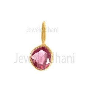 Natural Pink Sapphire Pendant Necklace Solid 14K Yellow Gold Sapphire Pendant Minimalist Jewelry September Birthstone Jewelry Gift for her.