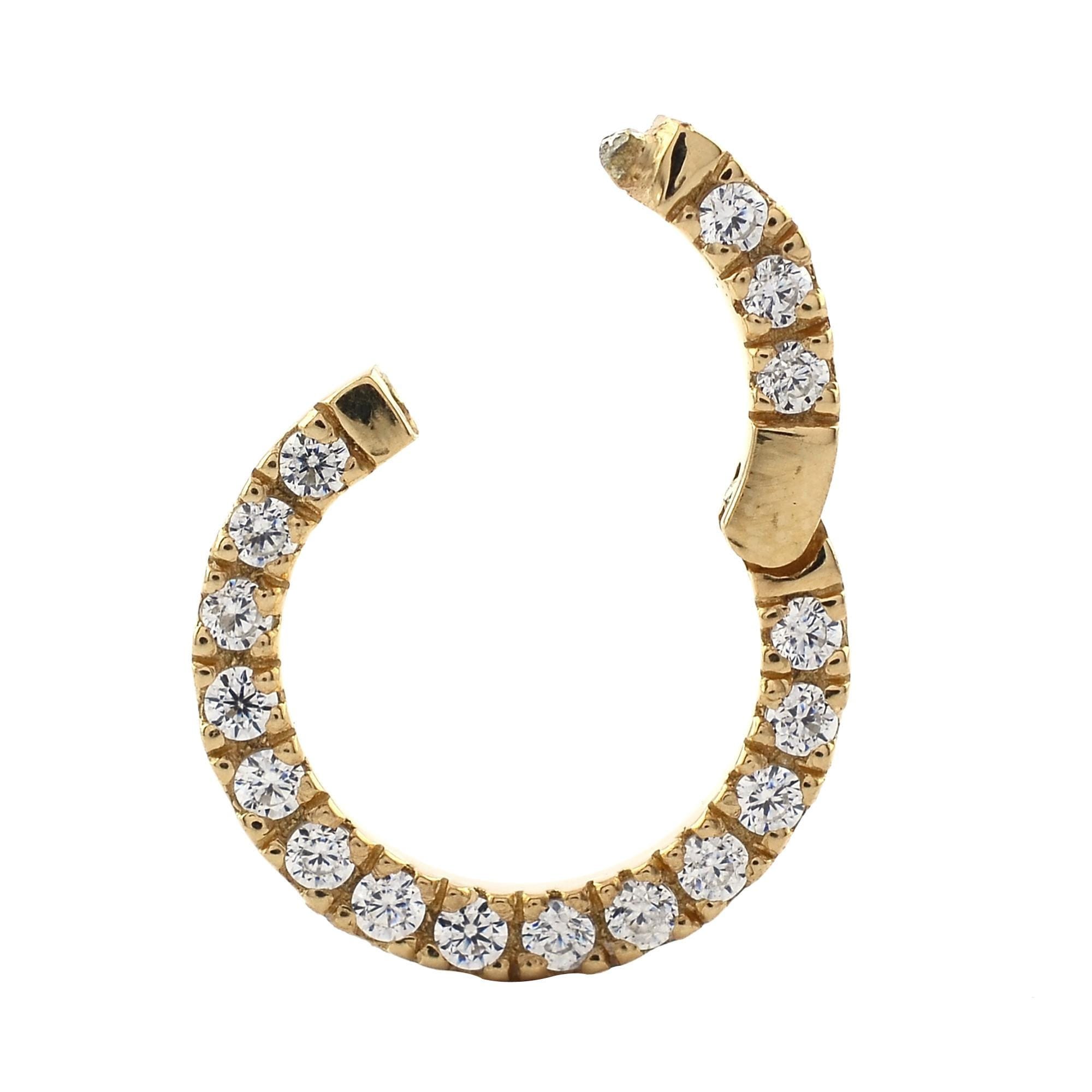 Natural Diamond Solid 14K Gold Round Enhancer Charm Pendant Lock, Connector Lock Round Clasp Pendant, Handmade Jewelry, Birthday Gift Ideas