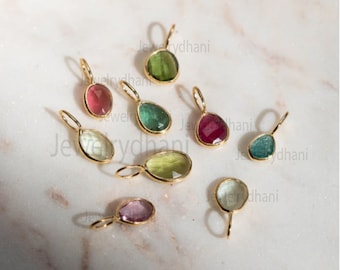 Solid 14K Yellow Gold Genuine Oval Shape Green Tourmaline Gemstone Bezel Set Pendant Jewelry October Birthstone Jewelry Special Gift For Her