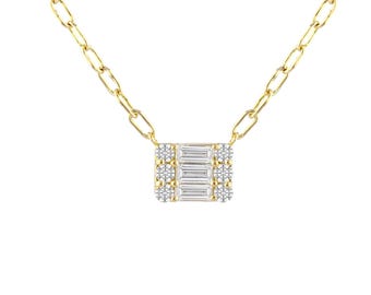 18K Yellow Gold Diamond Necklace: SI Clarity, Handcrafted