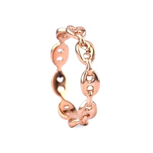 Mariner Link Chain Ring / 14K Solid Gold Ring / Unique Chain Ring / Thick Chain Ring / Everyday Ring / Stackable Gold Ring / Rings for Women