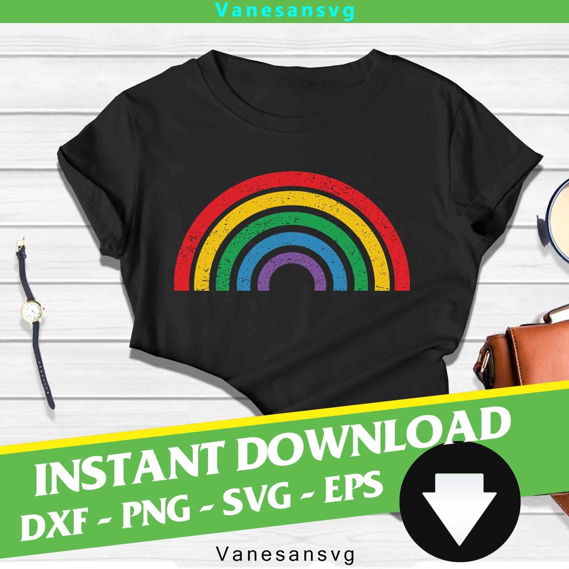 Download Rainbow Svg distressed rainbows Vintage rainbow Svg with ...