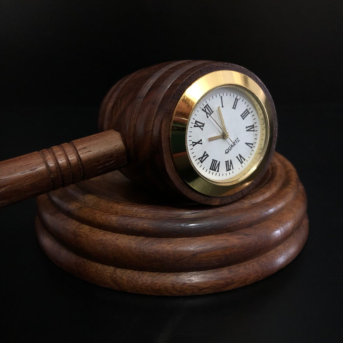 Judge Mallet Wooden mallet with clock gavel Judge gavel Etsy
